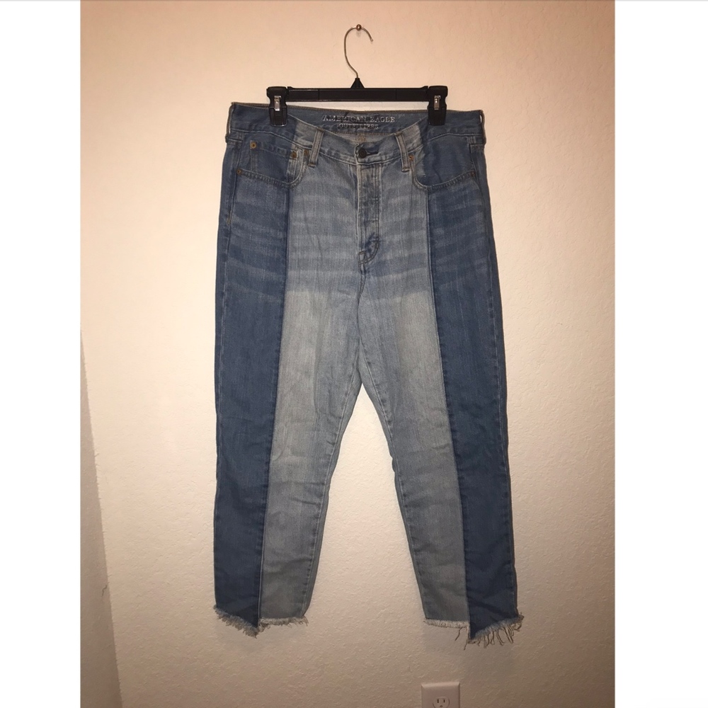Color Block American Eagle Denim Mom-Jeans